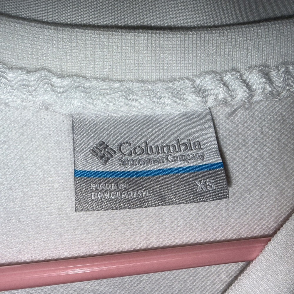 Columbia Colorblock Logo Crewneck Fleece Pullover Sweatshirt Women's XS Cropped - Picture 7 of 8